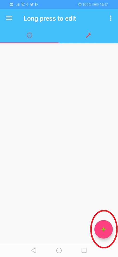 Please tap the alarm add button