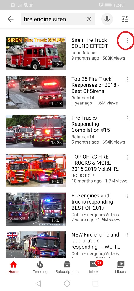 Tap the setting button