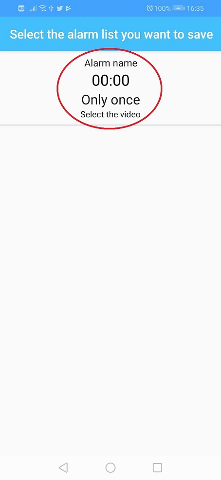 Select the alarm list you want to save.