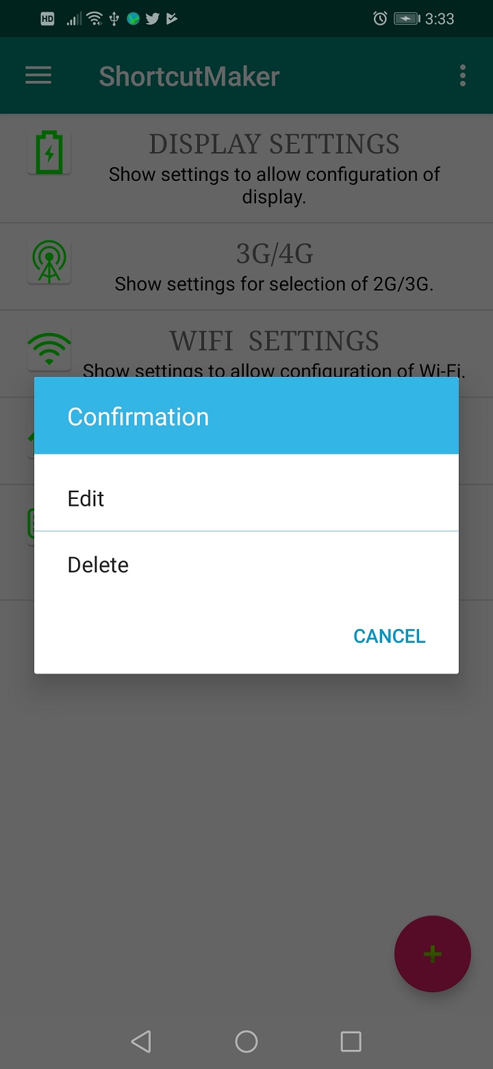 If you long push the list, the dialog is displayed.